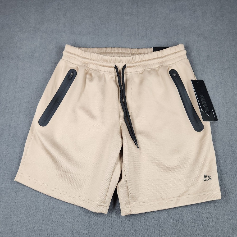 RBX Shorts Mens Size Small Performance Training Shorts Tan 8" NWT